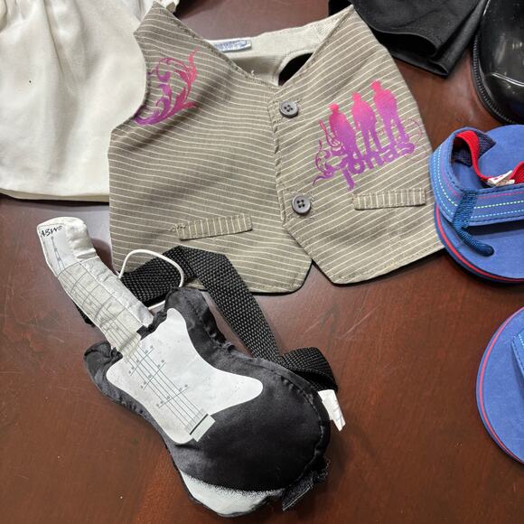 Build A Bear Mixed Clothes 17 Piece Shoes Batman Military Jonas Guitar BAB - Picture 4 of 8
